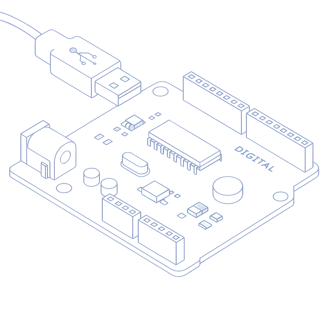 Connection between the Arduino and the USB-to-serial chip